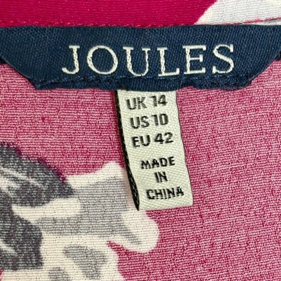 Joules Krista Floral Popover Shift Dress - Deep Pink (Dark Posy) - 10 - Picture 8 of 10